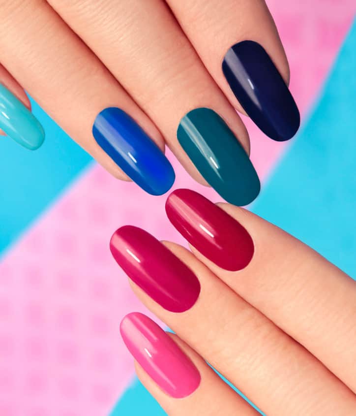 classic multicolor manicure by twenty nails